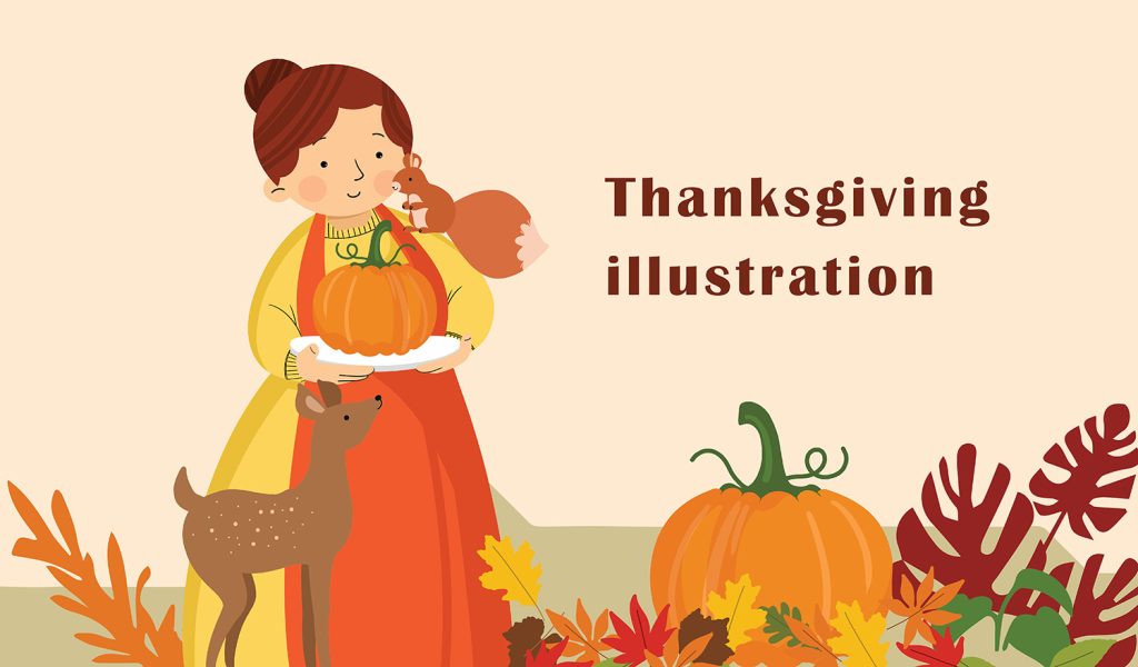 Thanksgiving illustration poster design