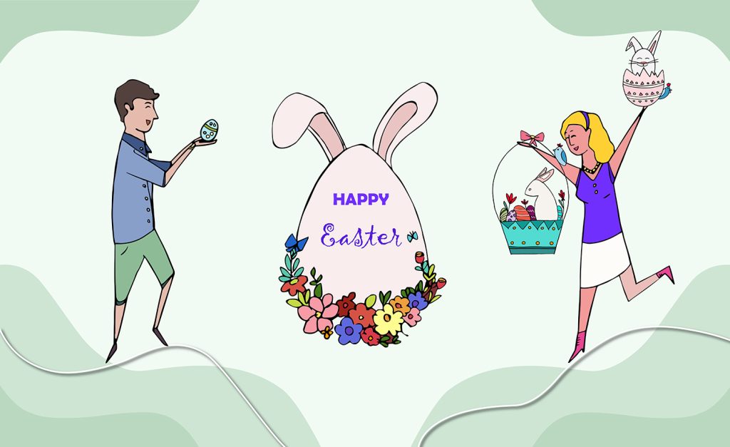 "Springtime Joy: Happy Easter 2024 Illustration Poster"