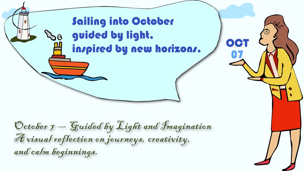 “Sailing into October — guided by light, inspired by new horizons.”