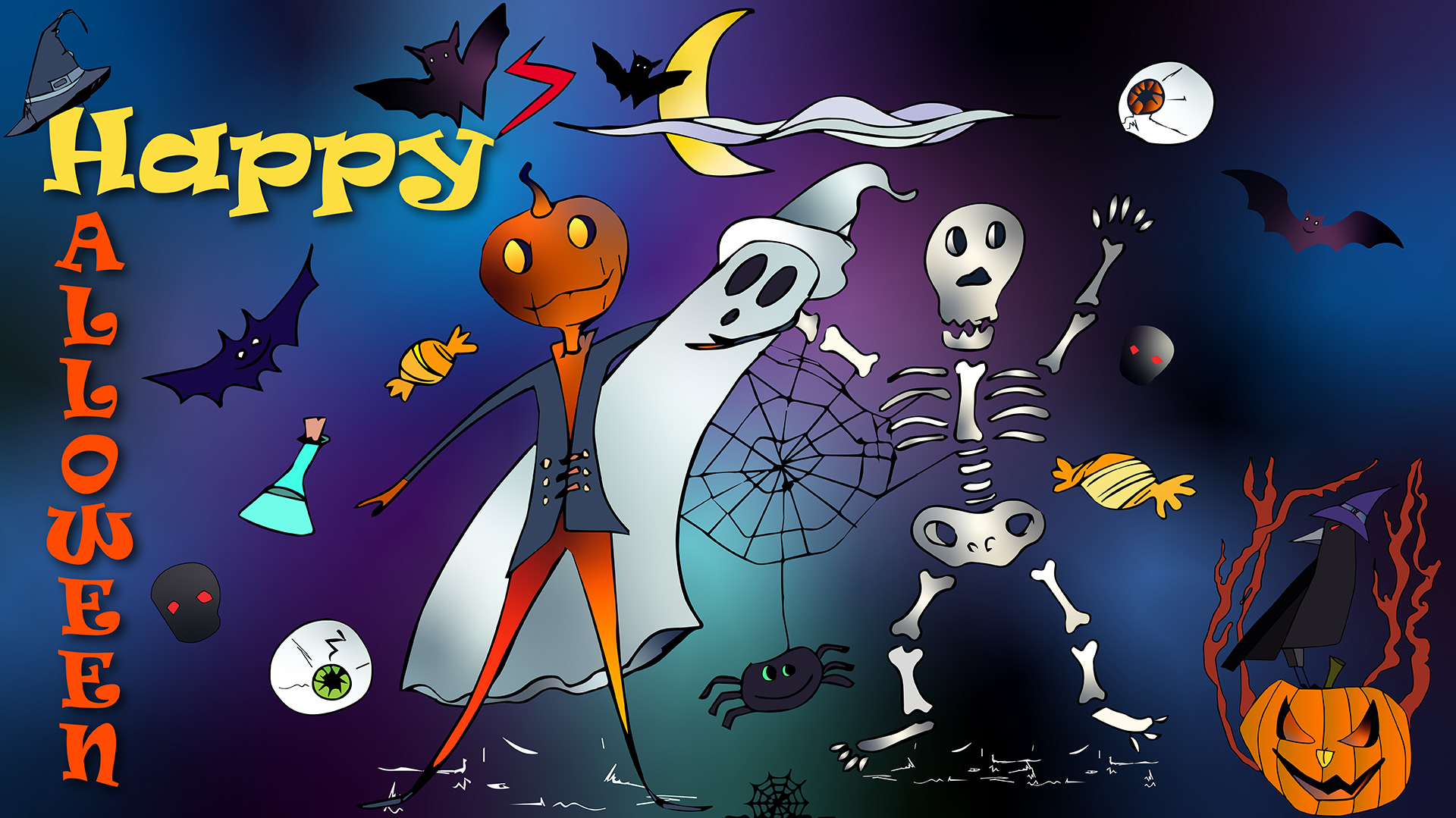 The Magic of Halloween — A Hauntingly Creative Illustration by Miracle Portal | Where Art, Mystery, and Imagination Come Alive