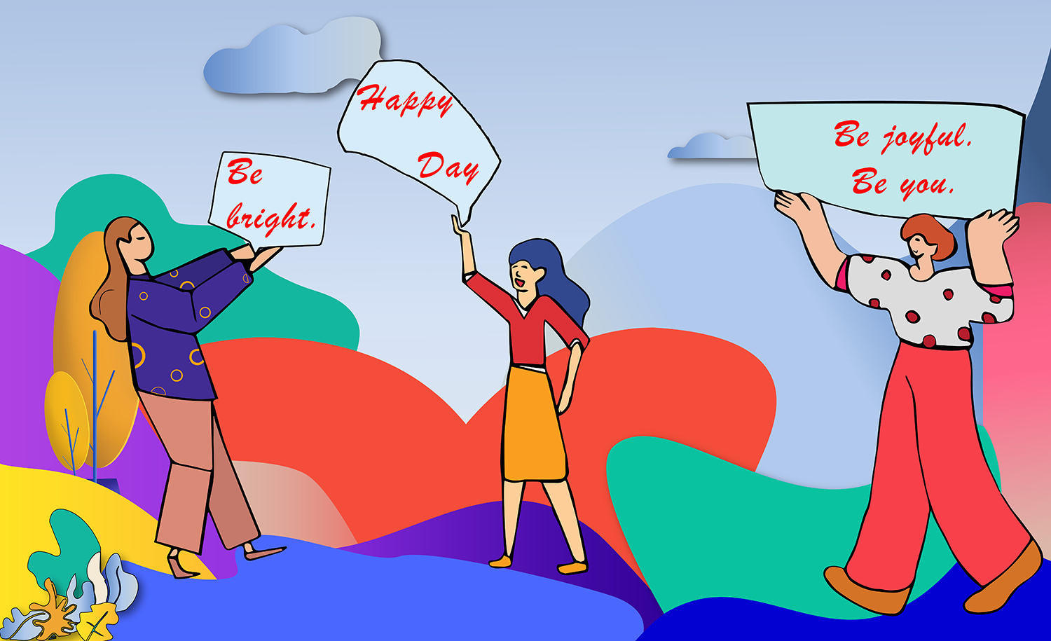 Celebrating Positivity, Joy, and Self-Expression — “Happy Day” Illustration by Miracle Portal